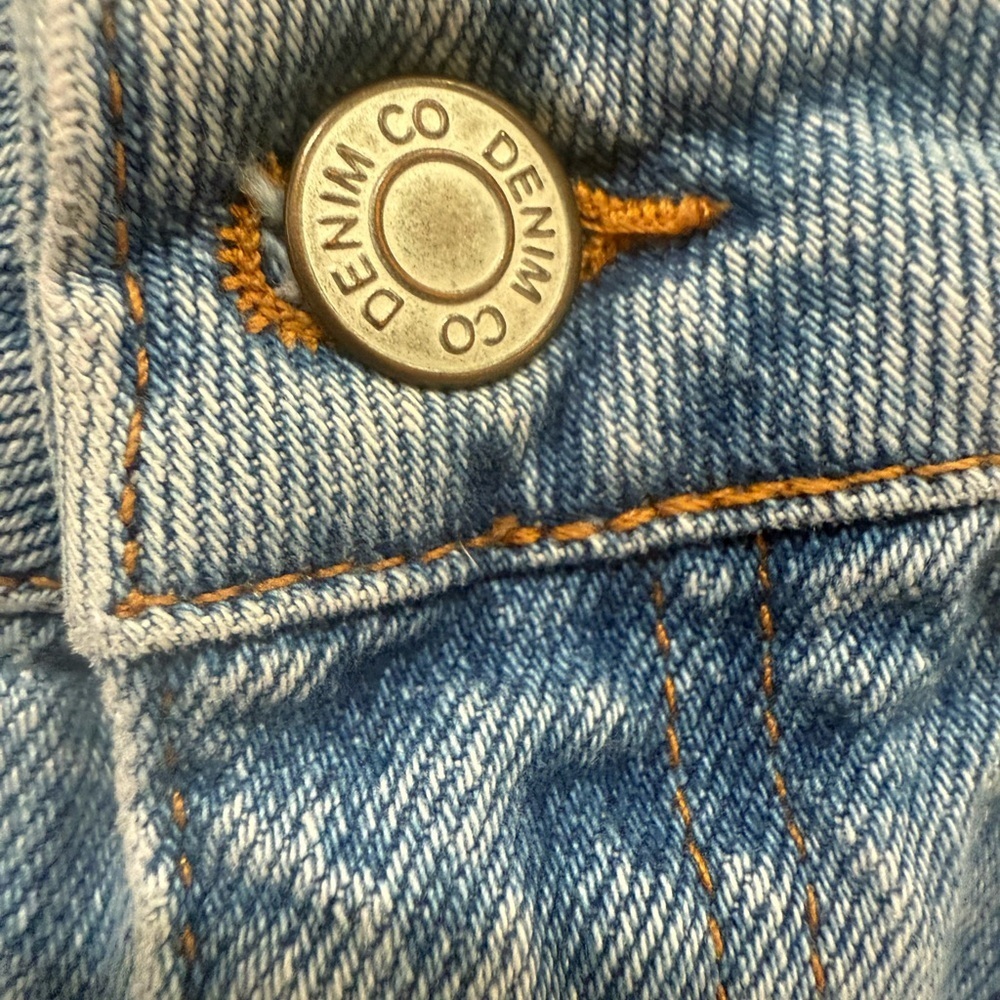 Embroidered Denim Skirt primark Denim Co Blue pastel peach Floral size 6 Boho - Picture 3 of 9
